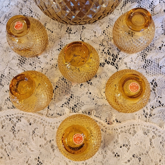 MCM Empoli Amber Glass Decanter Set - Picture 7 of 15